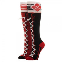 Harley Quinn Laceup Knee High Socks-Suicide Squad-GeekyHelix