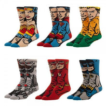 Justice League 6-pk 360 Character Crew Socks-Justice League-GeekyHelix