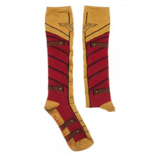 Wonder Woman Knee High Sock With Gold Lurex Yarn-Wonder Woman-GeekyHelix